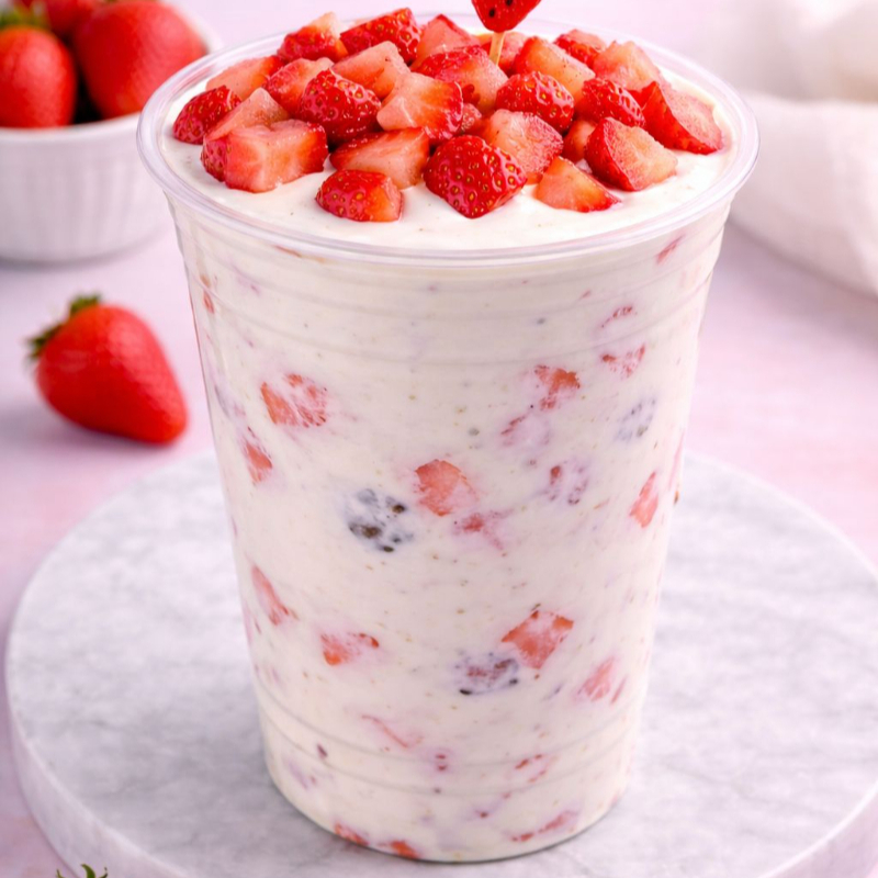 Fresas con Crema Vaso "Grande" Sencillo
