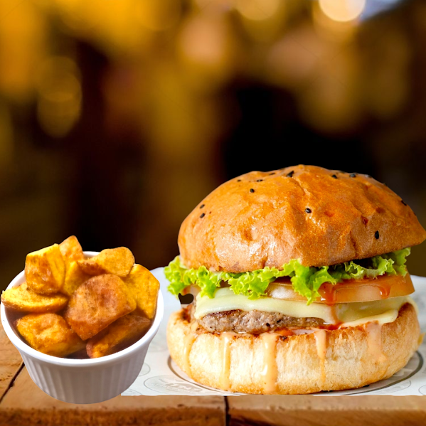 Hamburguesa Clásica Angus Mas Papitas Criollas