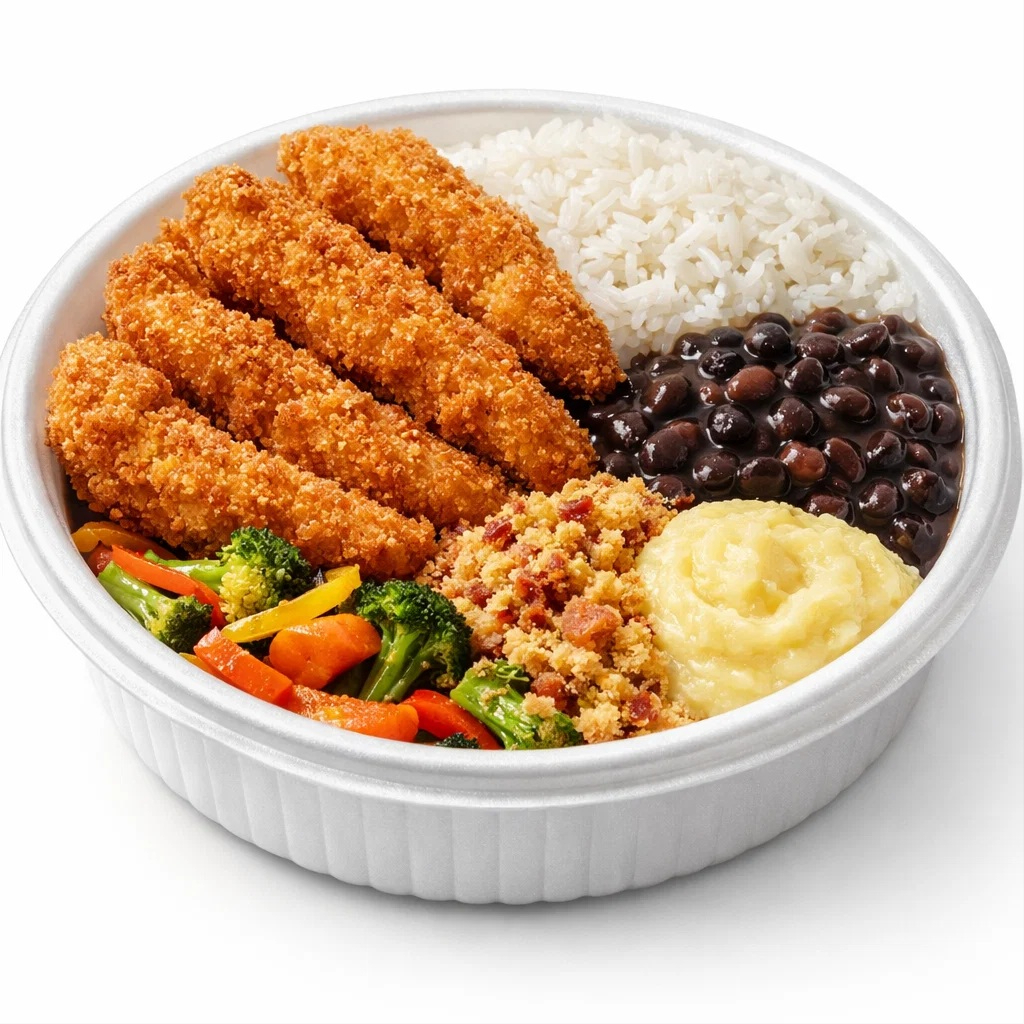 Monte sua marmitex ate 3 complementos extras ! Todas elas vão arroz branco e feijão preto.