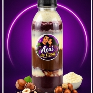 Açai na garrafa,com creme de ninho+Nutella+leite em pó+leite condensado.