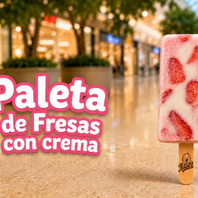 Paleta Fresas con crema