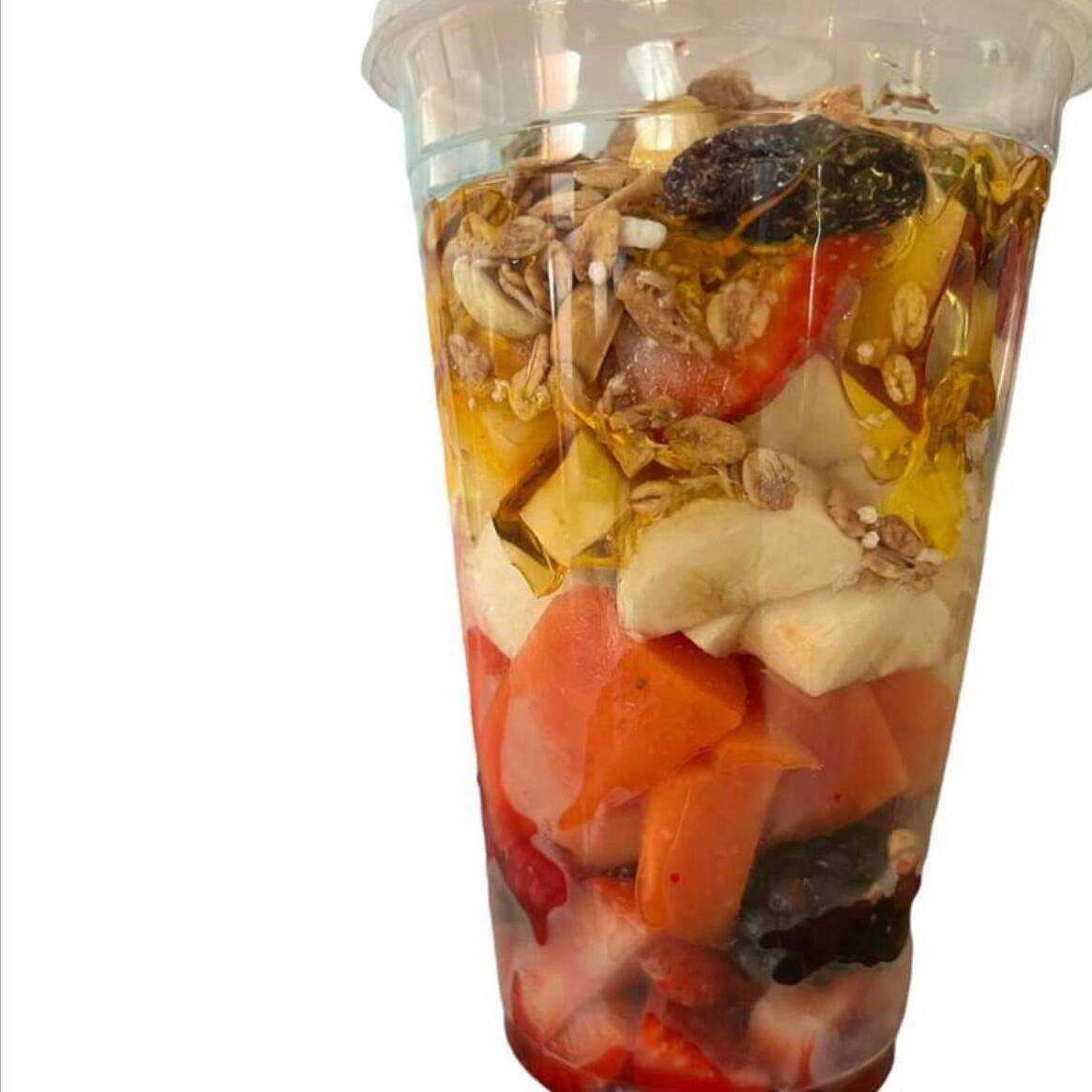 Fruta con Miel y Granola