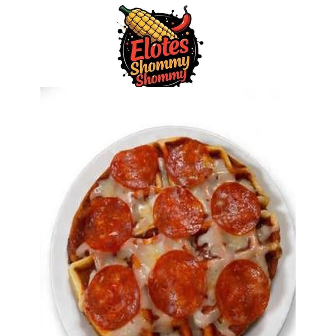 Waffle Pizza/Queso/Salsa Tomate/Pepperoni