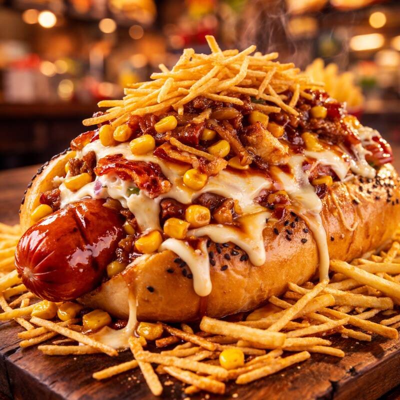 Cheese Perro Maíz Tocineta