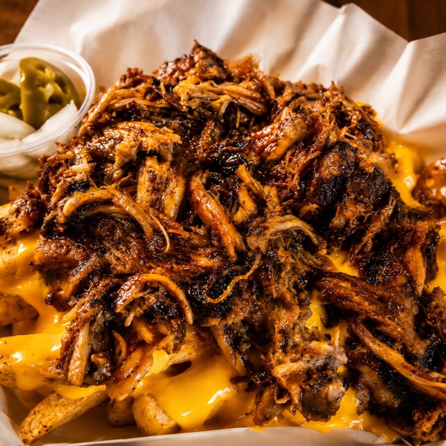 PAPAS CARGADAS CON PULLED PORK