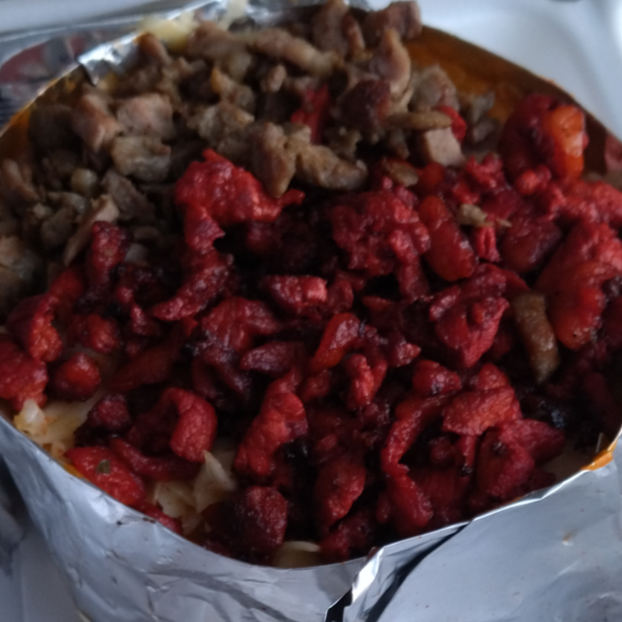 Papa Asada Mixta de Bistec y Trompo