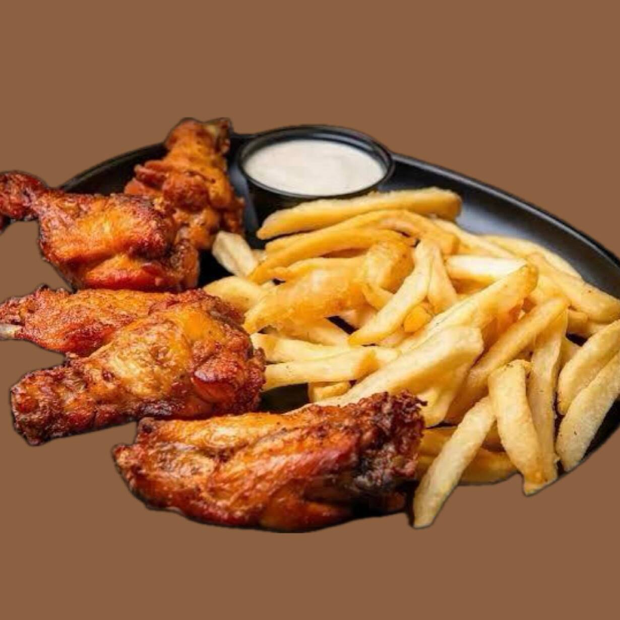 Alitas con Papas