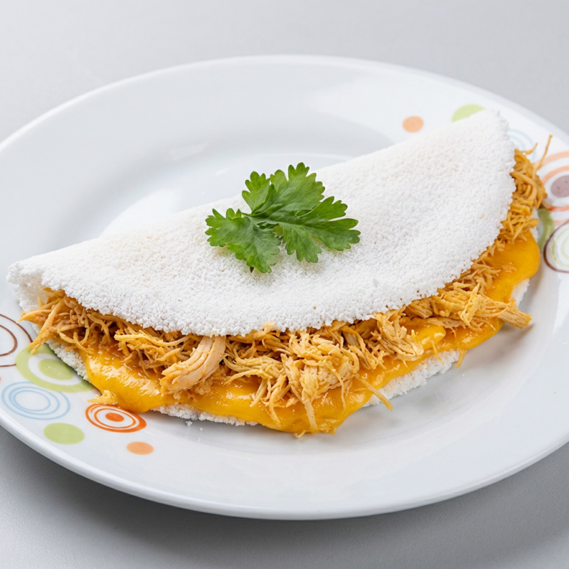 Frango desfiado e temperado com cheddar