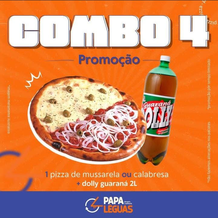 1 pizza mussarela + 1 dolly guarana 2 litros