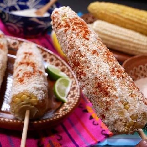 elote con crema o mayonesa