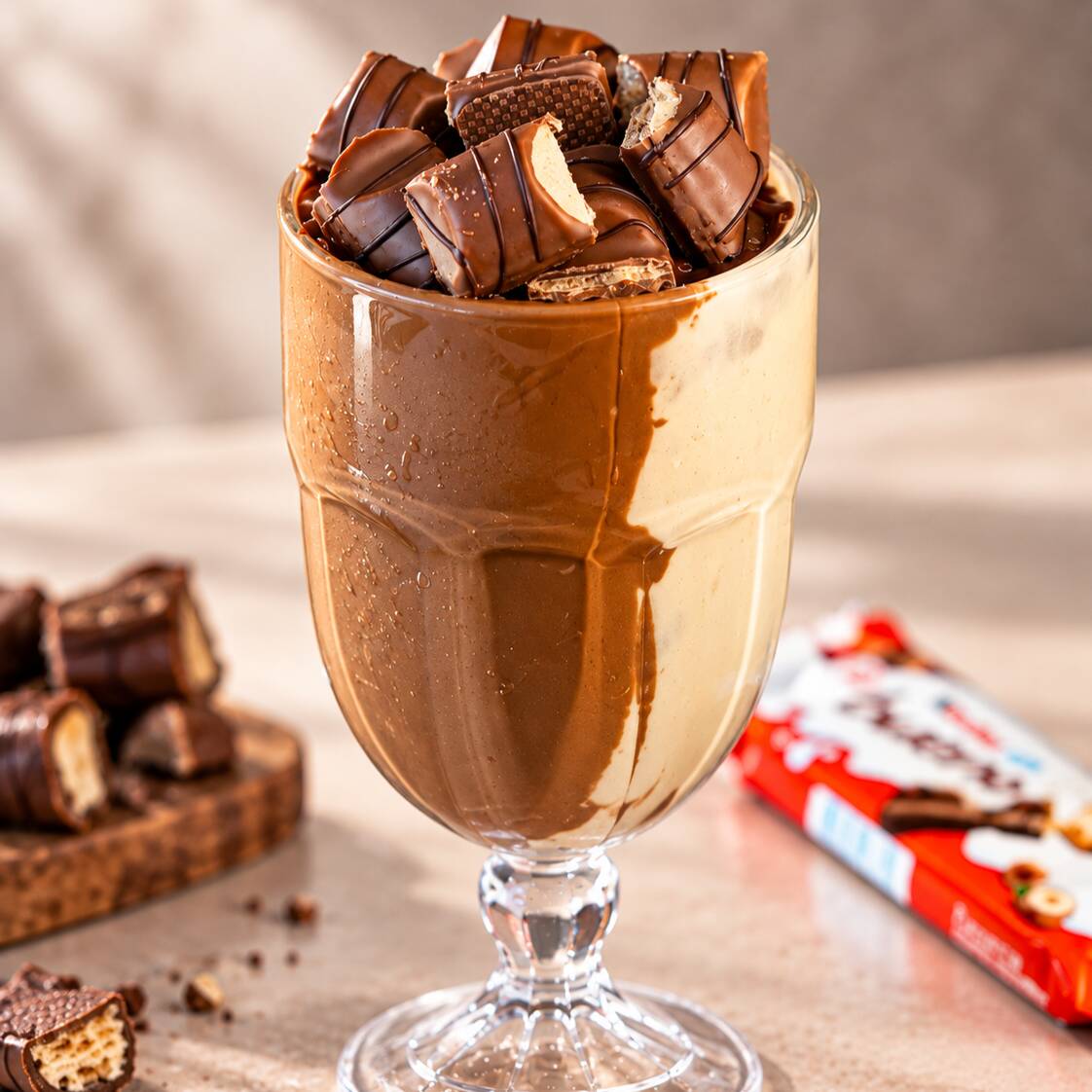 Uma deliciosa combinação de cremosidade e muito sabor! São 50g de Nutella® Original, 50g de creme de amendoim, pedaços de Kinder Bueno® e, para completar, nosso açaí cremoso com uma camada irresistível de leite em pó. Uma taça feita para quem ama chocolate, cremes e açaí em uma combinação simplesmente deliciosa! 😍