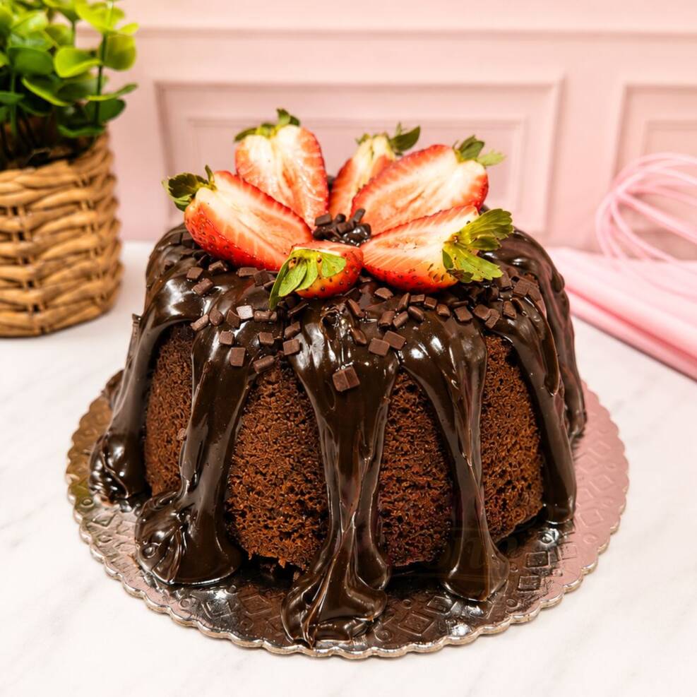 Um delicioso bolo de chocolate com cobertura de Brigadeiro de chocolate cremoso, que enche a boca d'água, são 800g de um bolo fofinho e gostoso. Finalizado com Morangos frescos e confeitos de chocolate puro e nobre, granulé.
Serve de 4 a 6 pessoas.
Peso aprox. 800g
.
.