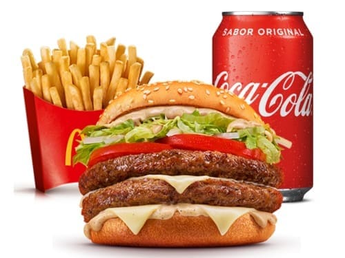 Os novos sanduíches contêm dois hambúrgueres de carne 100% bovina. O peso total da carne in natura (somando-se os dois hambúrgueres) aumentou em 51,7%-77,6g, passando de 150g para 227,6g, em comparação com o peso total de carne in natura (um hambúrguer) p