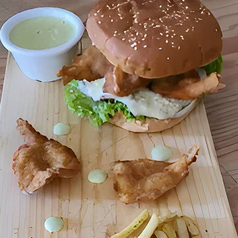 Hamburguesa Camarones Empanizados