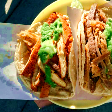 K TACO MILANESA DE RES CON PAPAS + POSTRE