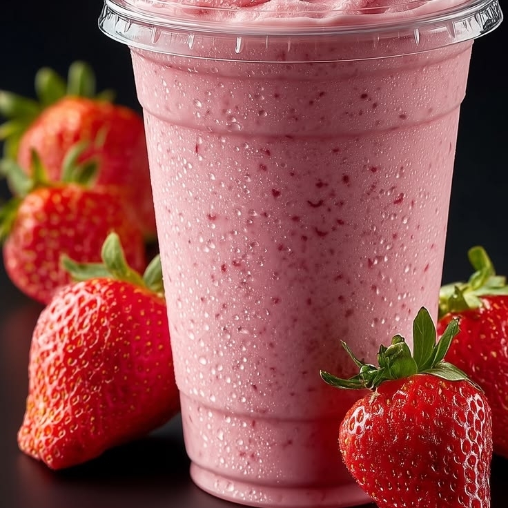 Jugos Naturales Fresa en Leche