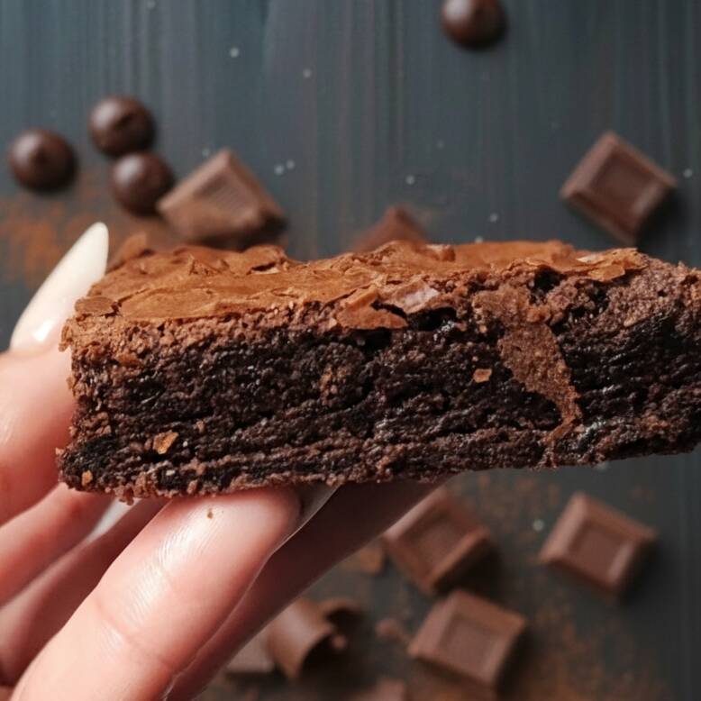 Brownie fudgy artesanal, intenso em chocolate e feito com cuidado. Um brownie clássico, macio e saboroso, que aquece o coração a cada mordida.