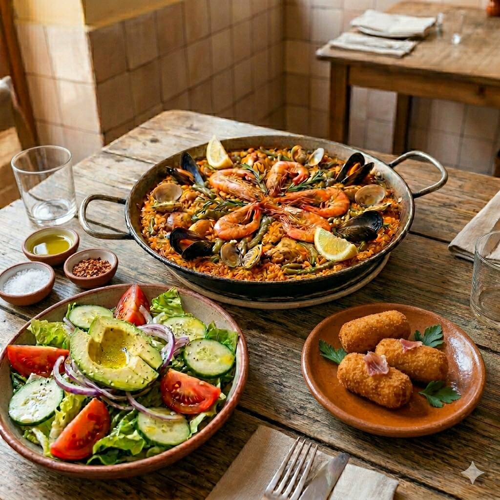 Combo Paella Individual + Ensalada + 3 Croquetas
