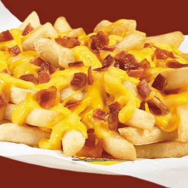 ORDEN DE PAPAS A LA FRANCESA CON TOCINO Y QUESO .