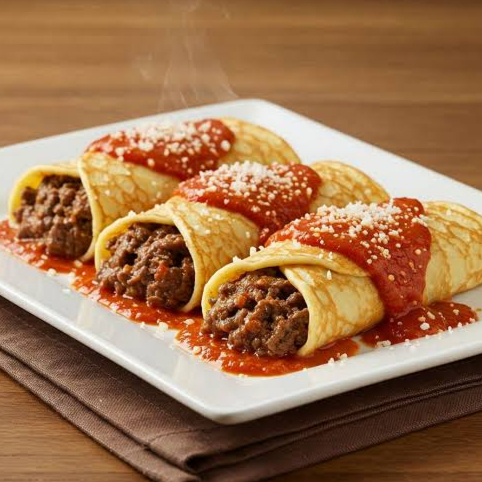 A Panqueca de Carne da nossa categoria 'Marmitas' é um verdadeiro deleite. A massa, cuidadosamente preparada, resulta em uma textura macia e suculenta, recheada generosamente com uma carne perfeitamente temperada. O molho de tomate, especialidade da casa, adiciona um toque único de sabor, junto com o queijo ralado que derrete suavemente, completando a experiência. Acompanha Feijão Mulatinho ou Preto, proporcionando uma explosão de sabores tradicionais. O arroz soltinho, o macarrão al dente, a farofa caseira crocante e a salada fresca equilibram a refeição. E, para finalizar, você pode escolher um acompanhamento adicional da sua preferência, personalizando sua marmita ao seu gosto.