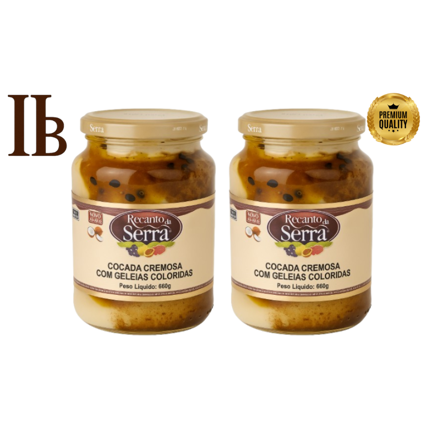 Cocada Cremosa com Geleias Coloridas