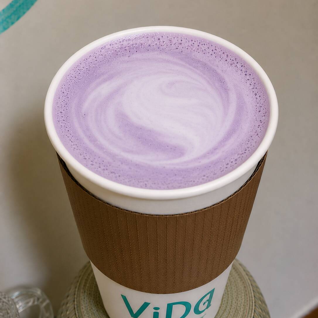 Taro Latte Caliente 16 Oz