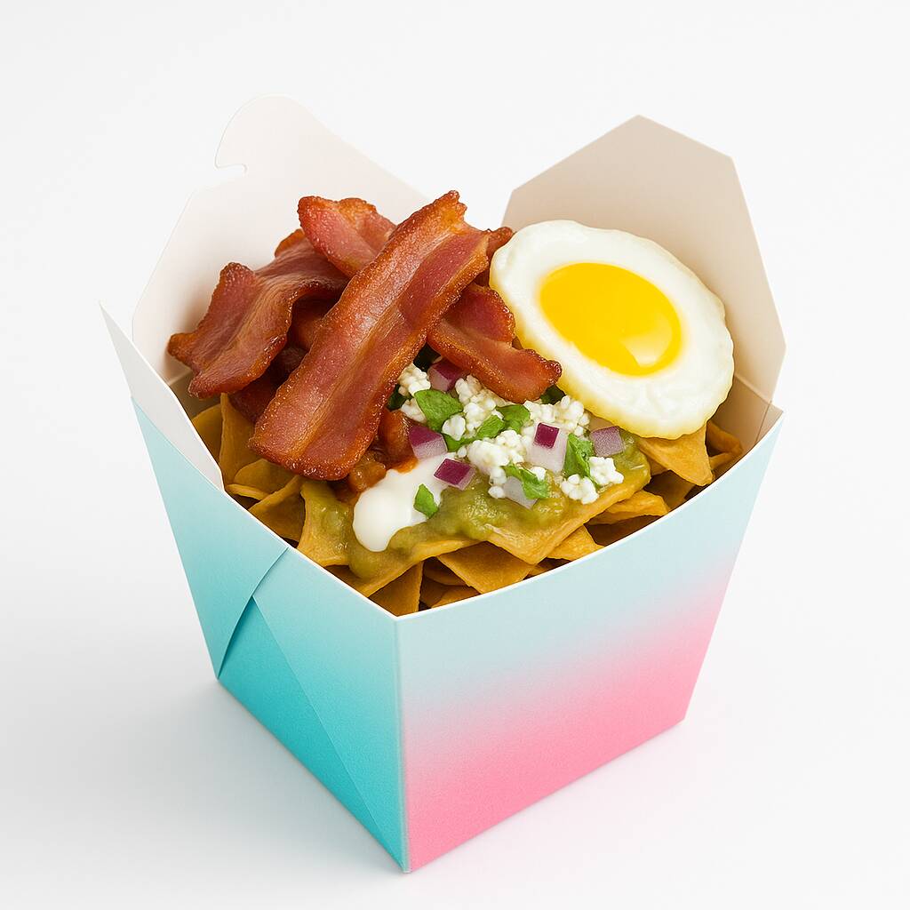 Chilaquiles con Huevo y Tocino.