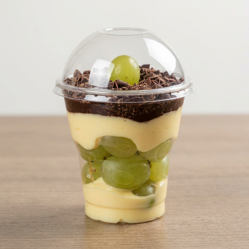 Bolo de chocolate, uvas, creme de ninho e brigadeiro gourmet