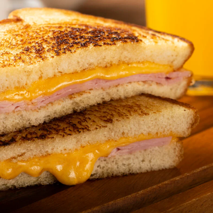 Pão, queijo e presunto