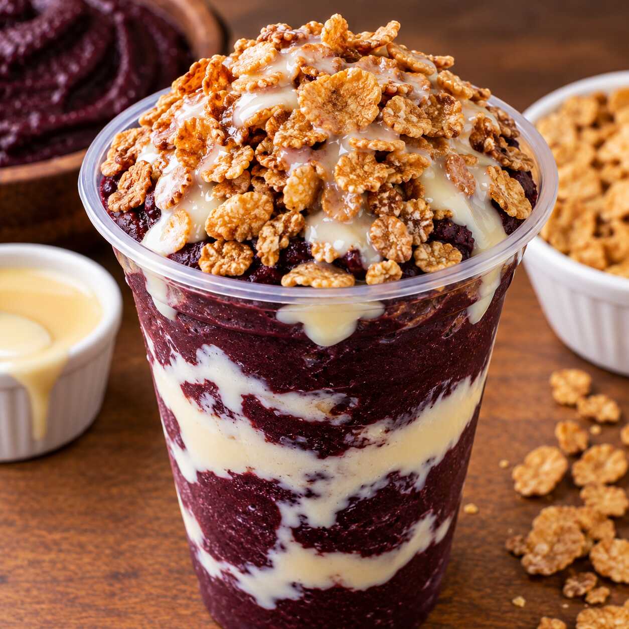 🔥 AÇAÍ COM SUCRILHOS + LEITE MOÇA – 700ML
Um copão de açaí cremoso, crocante e super caprichado! Açaí geladinho combinado com Sucrilhos crocantes e Leite Moça, criando uma mistura deliciosa do primeiro ao último pedaço.
🥤 700ml de açaí
🥣 Sucrilhos crocante
🥛 Leite Moça
Cremosidade + crocância + muito sabor em um copão de 700ml!
