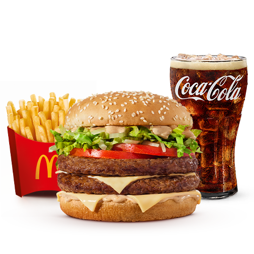 Os novos sanduíches contêm dois hambúrgueres de carne 100% bovina. O peso total da carne in natura (somando-se os dois hambúrgueres) aumentou em 51,7%-77,6g, passando de 150g para 227,6g, em comparação com o peso total de carne in natura (um hambúrguer) p