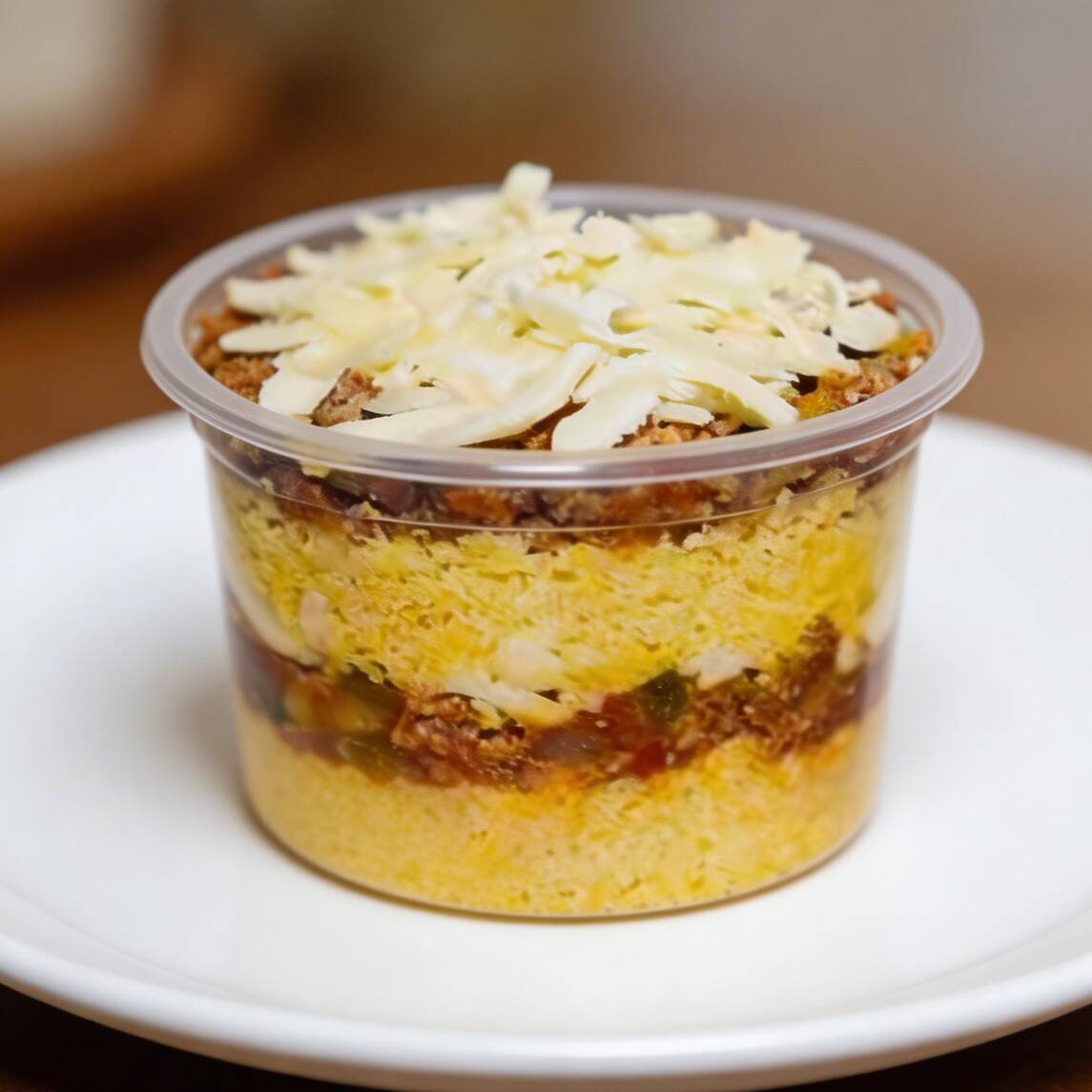 Nosso cuscuz agora em nova embalagem, em um pote que garante que ele chegue sempre fresquinho e pronto pra comer. A foto é ilustrativa.