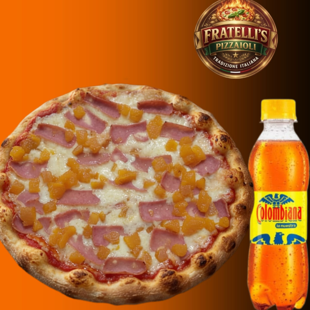 COMBO PIZZA REDONDA HAWAIANA 🍕+ GASEOSA