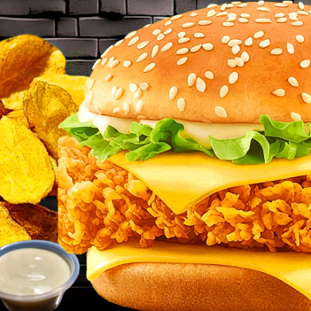 Burger Chicken Crispy Double Queso