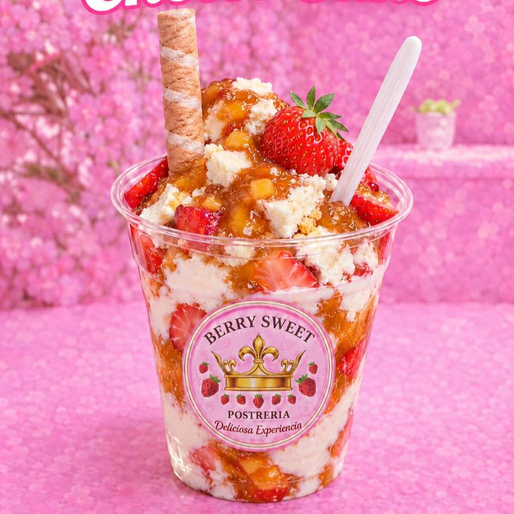 FRESAS CON CHEESE CAKE DE DURAZNO