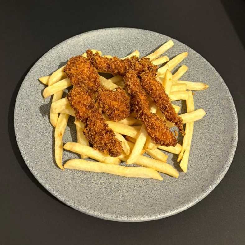 Orden Mediana 6 Tiras de Pollo y 250gr de Papas