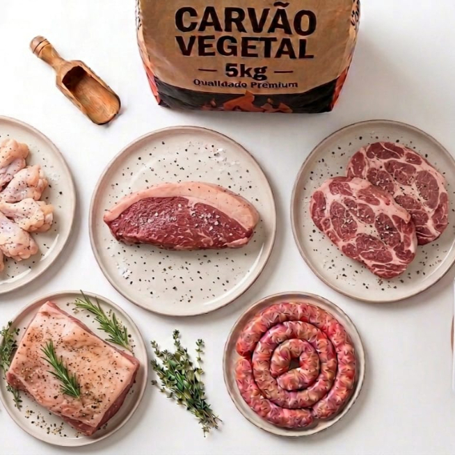 Ótimo custo-benefício para um churrasco de qualidade. Contém:
- 01 Kg Carne de boi
(Pá ou Maçã de peito)
- 01 Kg pernil fatiado
- 01 Kg Asa de frango
- 01 Kg Linguiça toscana
- 01 pacote de carvão
- Cortado para grelha e pronto para assar
- Embalado a vácuo e etiquetado na nossa caixa personalizada
- Serve até 10 pessoas