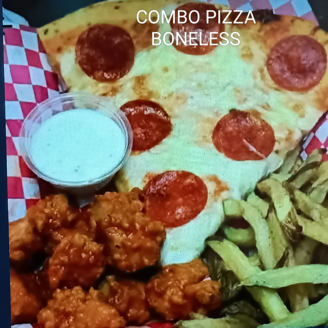Combo Pizza +papas+boneless+bebida