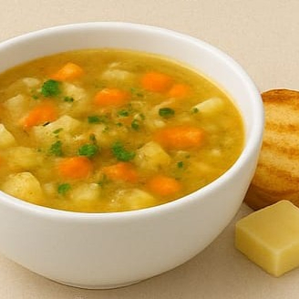 Saboreie a Tradicional sopa de canja, com frago, orégano, cenoura. Acompanhada com torrada crocante e queijo. Perfeita como refeição individual, uma combinação perfeita de ingredientes que aquecem a alma e trazem conforto em cada colherada.