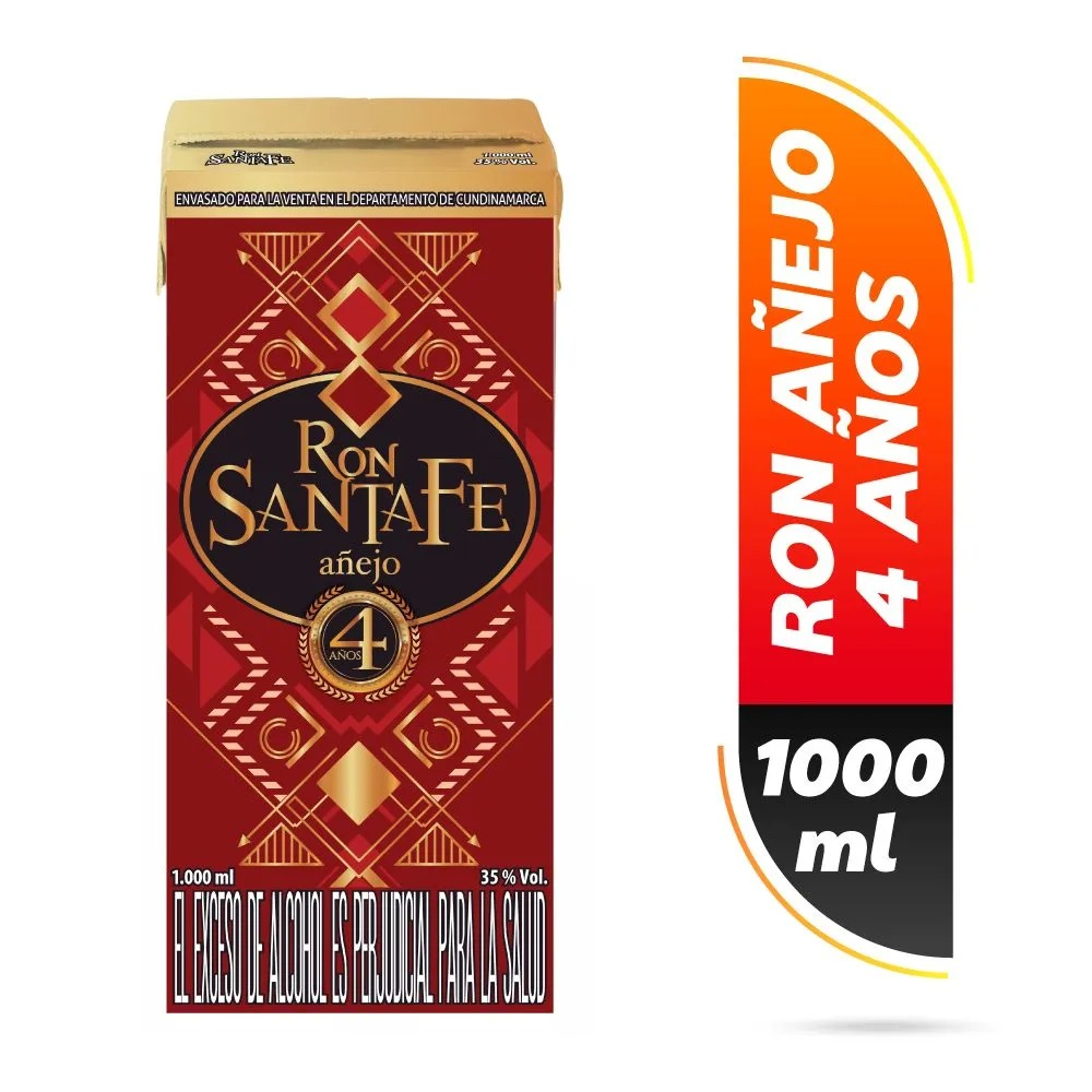Ron santa fe añejo 4 años Cartón 1000ml
