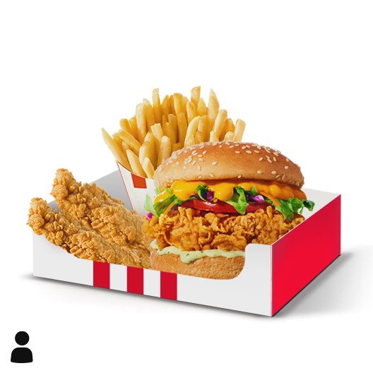 Crunch Salad + Batata Média + 2 Tiras de Frango