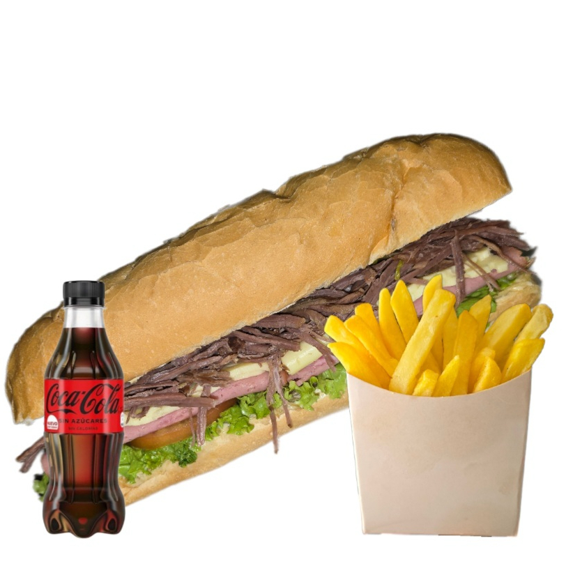 Combo Sándwich Gold de Carne + Papas + Bebida