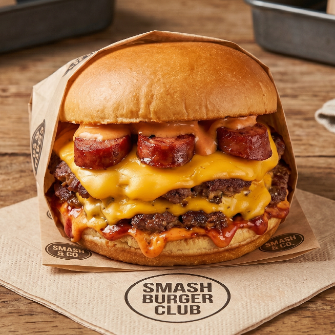Smash doble queso y chorizo