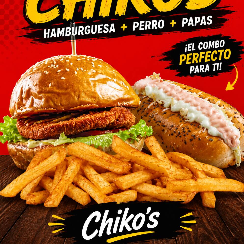 Combo Hamburguesa Crispy + Perro Sencillo + Papas