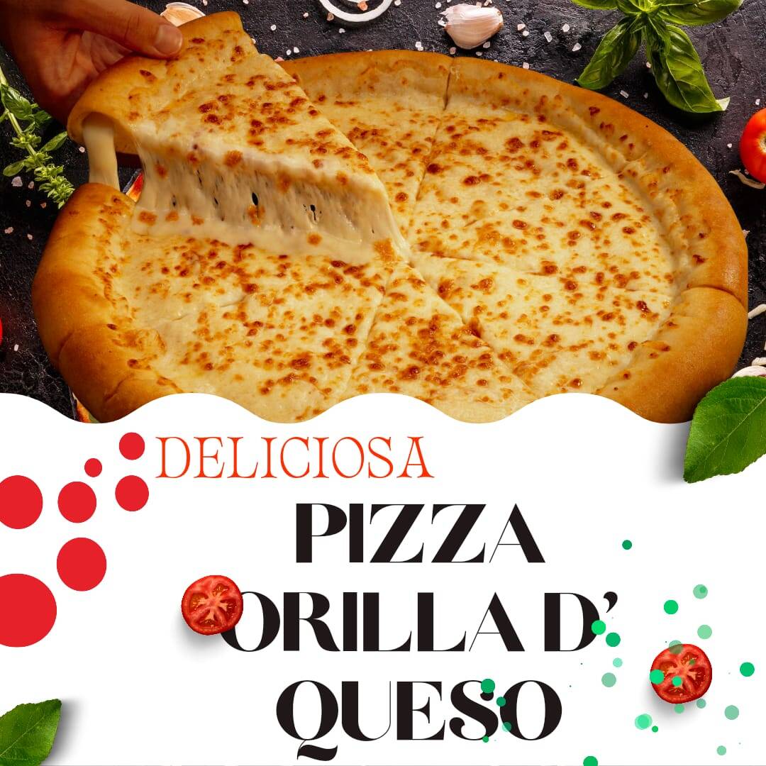 pizza mediana con orilla de queso