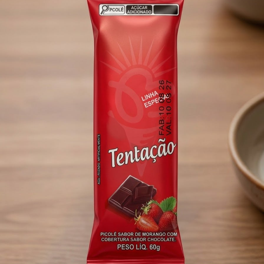 🍫🍓 Picolé Eskimo Tentação — irresistível do começo ao fim!
Uma combinação deliciosa de chocolate com um recheio cremoso e sabor marcante de morango. Perfeito para quem ama aquele clássico sabor de chocolate com morango! 😍
✨ Cremoso, saboroso e impossível comer só um!