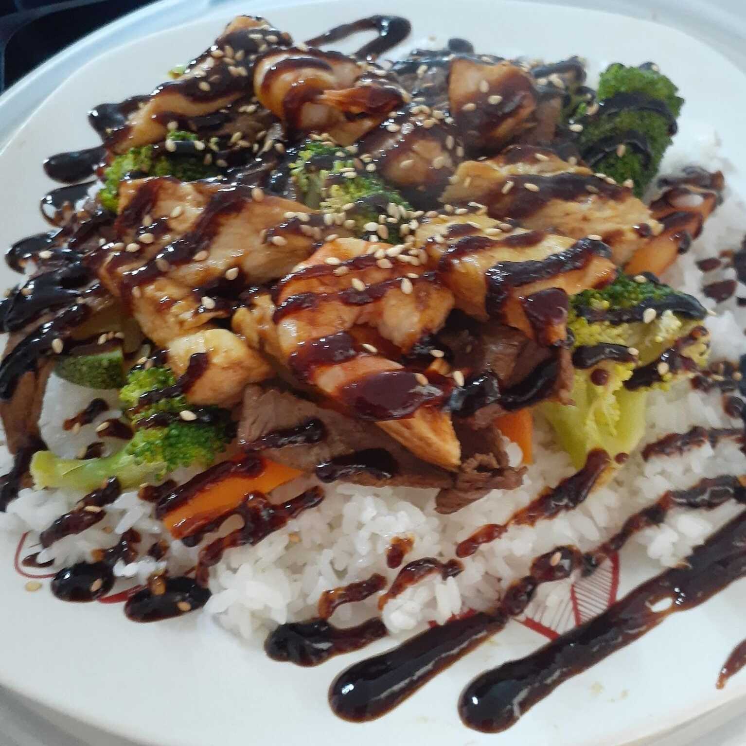 Teriyaki de camarón bowl