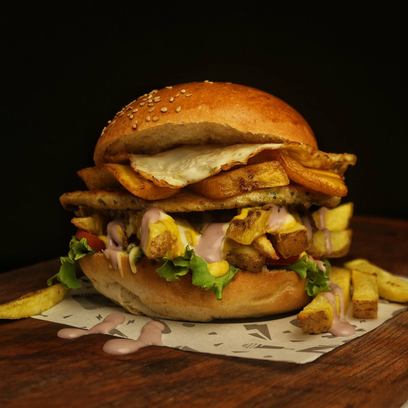 Hamburguesa a Lo Pobre con Pechuga a la Plancha