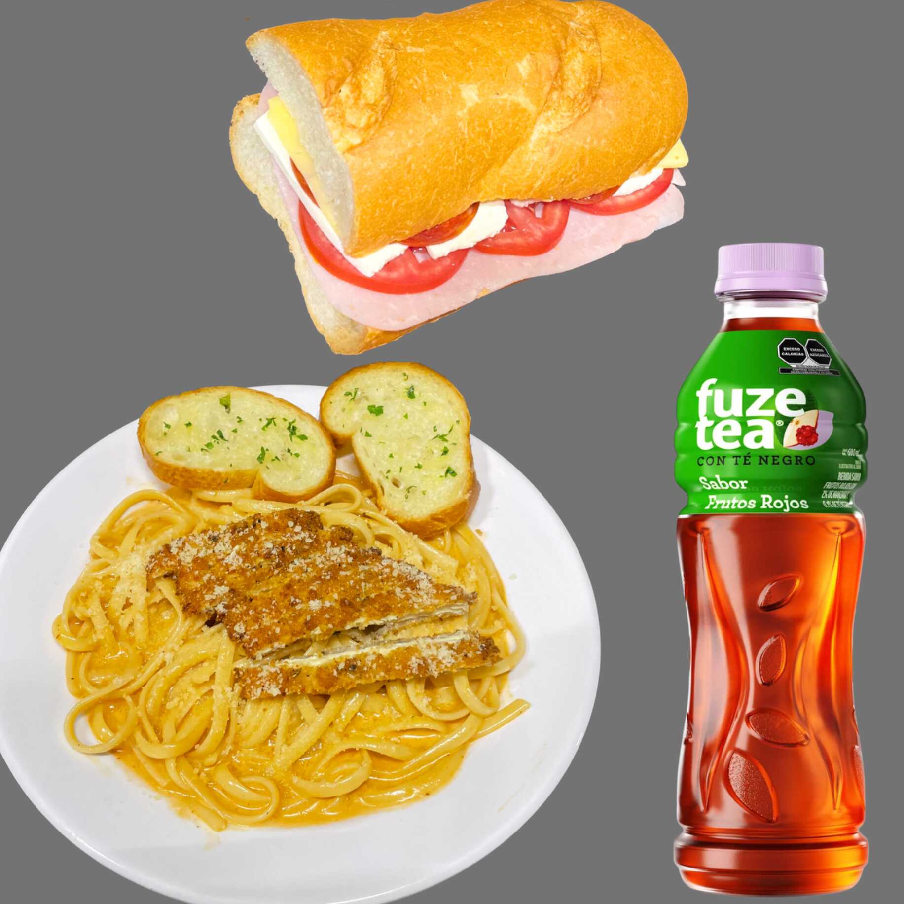 pasta y baguett a elegir mas bebida gratis