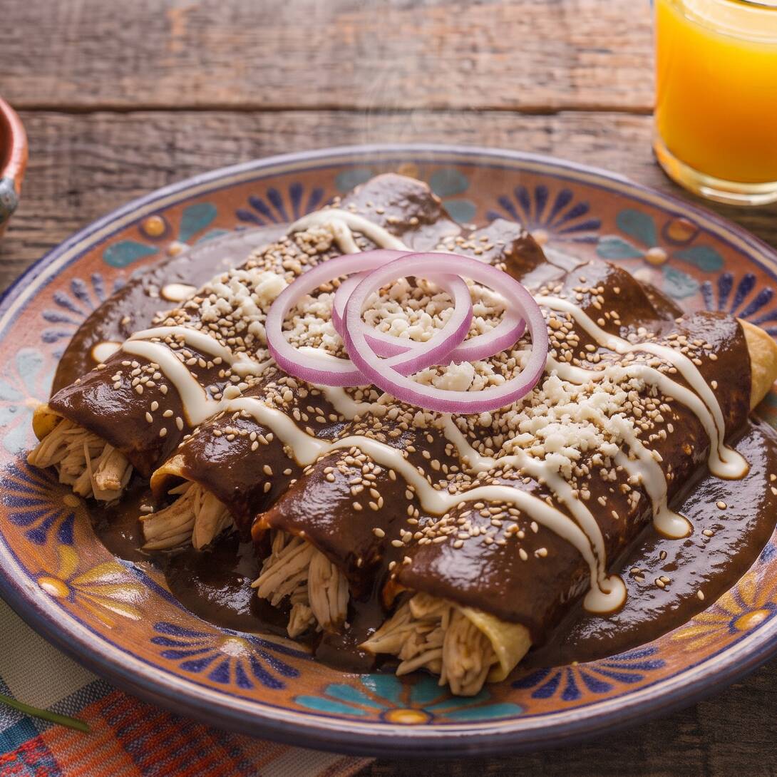 Enmoladas Rellenas de Pollo 4 Piezas